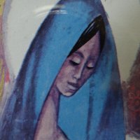 Стара картина "Богородица с младенеца" в рамка, снимка 3 - Картини - 41584020