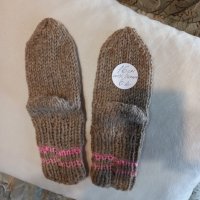 Ръчно плетени детски чорапи от вълна, дължина на ходилото 16 см., снимка 1 - Чорапи - 39773796