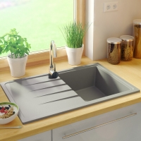 Кухненска мивка от Гранит модел Милано 780 x 500 mm - Сив, снимка 3 - Други - 36079183