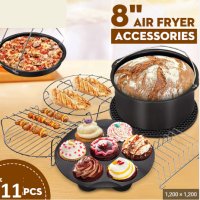 Нови Промо air fryer Универсален Комплект аксесоари 11 части за фритюрник с горещ въздух от вносител, снимка 1 - Фритюрници - 39848281