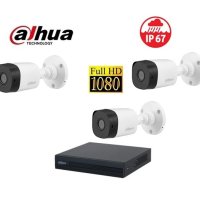 Full HD 1080P комплект DAHUA DVR XVR + 3 булет камери, снимка 1 - Комплекти за видеонаблюдение - 42370226