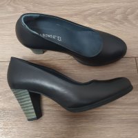 Обувки на ток, естествена кожа, 37 номер, снимка 1 - Дамски обувки на ток - 42097629