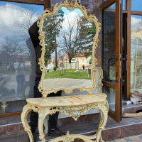 Италианска барокова конзола с огледало марка Silik 023, снимка 4 - Огледала - 44776326