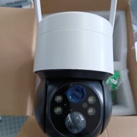 Соларна безжична въртяща се водоустойчива камера WI FI 5MP iCSee LED осветяване, снимка 2 - IP камери - 41101682