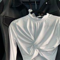 Hilsfashion къса блуза в три цвята, снимка 6 - Блузи с дълъг ръкав и пуловери - 42499471