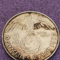 2 Марки 1937г сребро Трети Райх , снимка 1 - Нумизматика и бонистика - 41539385