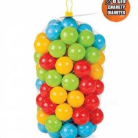 Цветни пластмасови топки за игра 100бр. в кутия , снимка 1 - Детски топки - 39465873