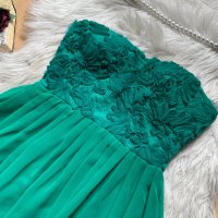 Зелена рокля тип бюстие, снимка 2 - Рокли - 42112492
