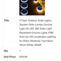соларни лед лампи, 4броя за 35лв, снимка 4 - Соларни лампи - 40018992