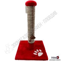 Драскало за Коте - с играчка Мишка - 31см/31см/48см - Червена разцветка - Pet Interest, снимка 1 - За котки - 34865775