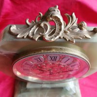 ELSINOR Настолен Швейцарски Механичен Часовник Оникс, снимка 2 - Антикварни и старинни предмети - 40675400