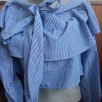 Елегантна къса блузка , снимка 3 - Блузи с дълъг ръкав и пуловери - 42389474
