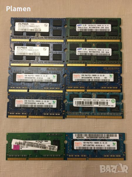 RАМ Памет за лаптоп 2GB_SODIM_DDR3_1066MHZ и 2х1GB, снимка 1