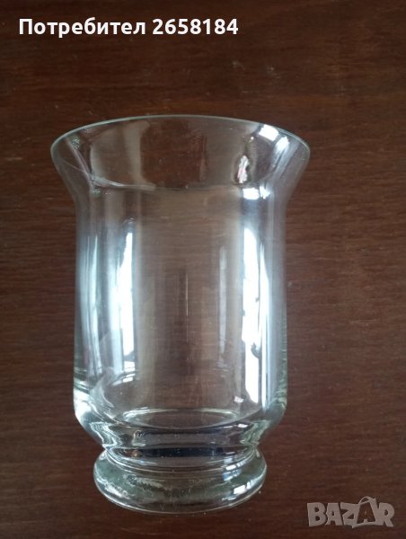 Стъклена ваза, вис.15.5/диам.12см., снимка 1