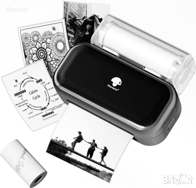 Мобилен принтер Phomemo TP31 203DPI, черно-бял печат, iOS и Android, снимка 1