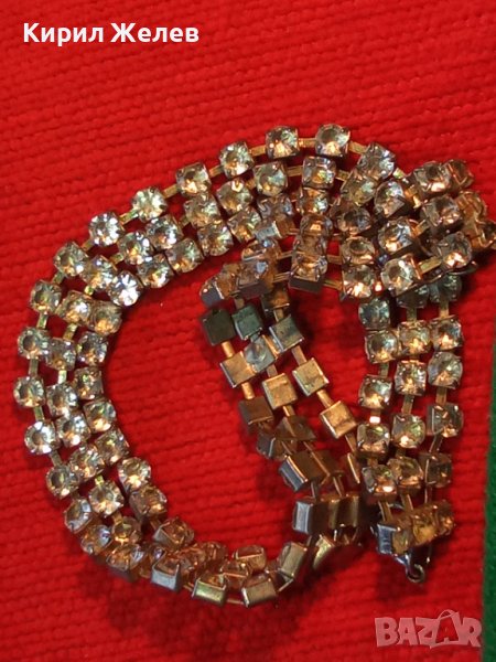 НЕЖНО ПОСРЕБРЕНО КРИСТАЛНО РЕТРО АРТ КОЛИЕ ТИП ЧОКЪР 38605, снимка 1