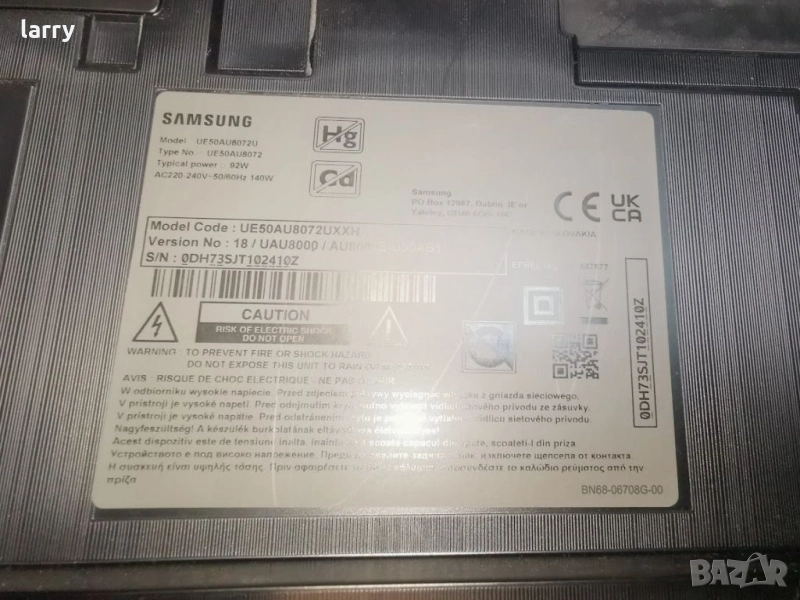 Телевизор Samsung UE50AU8072U на части, снимка 1