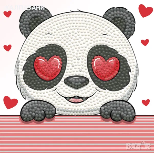 Diamond Dotz Диамантен гоблен Panda Love 1089 диаманта DBX064 , снимка 1