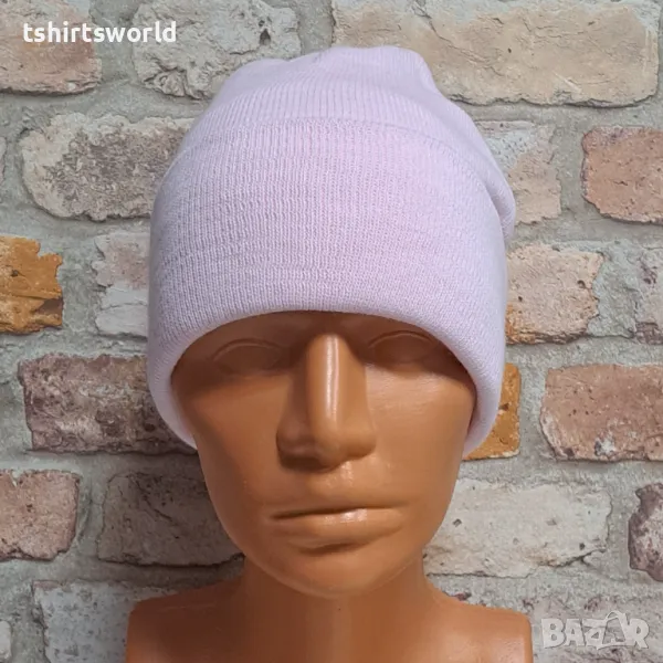 Нова зимна дамска/детска шапка в светлорозов цвят, снимка 1