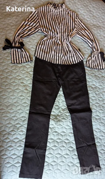 Блуза с гол гръб и панталон, снимка 1