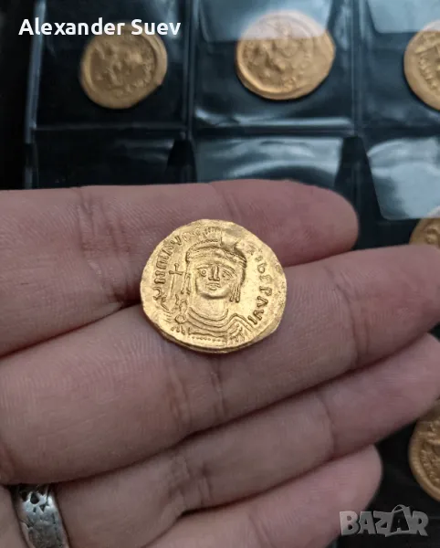Златен солид на Маврикий Тиберий , снимка 1