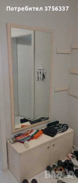 Шкаф за обувки (пейка) и огледало, снимка 1