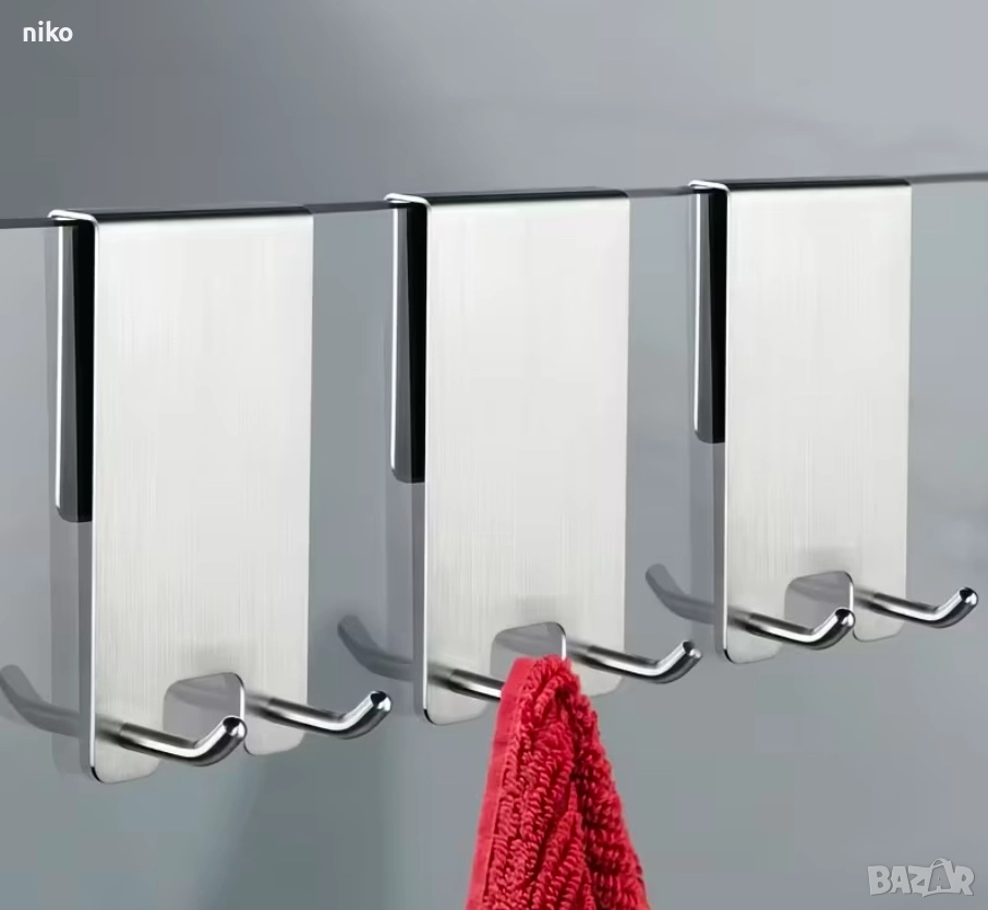 стоманени закачалки за стъкло/врата на баня , снимка 1