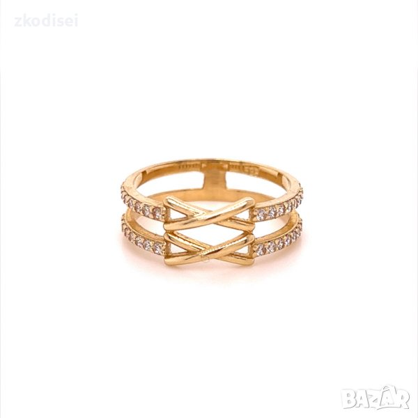 Златен дамски пръстен 2,76гр. размер:56 14кр. проба:585 модел:20049-2, снимка 1