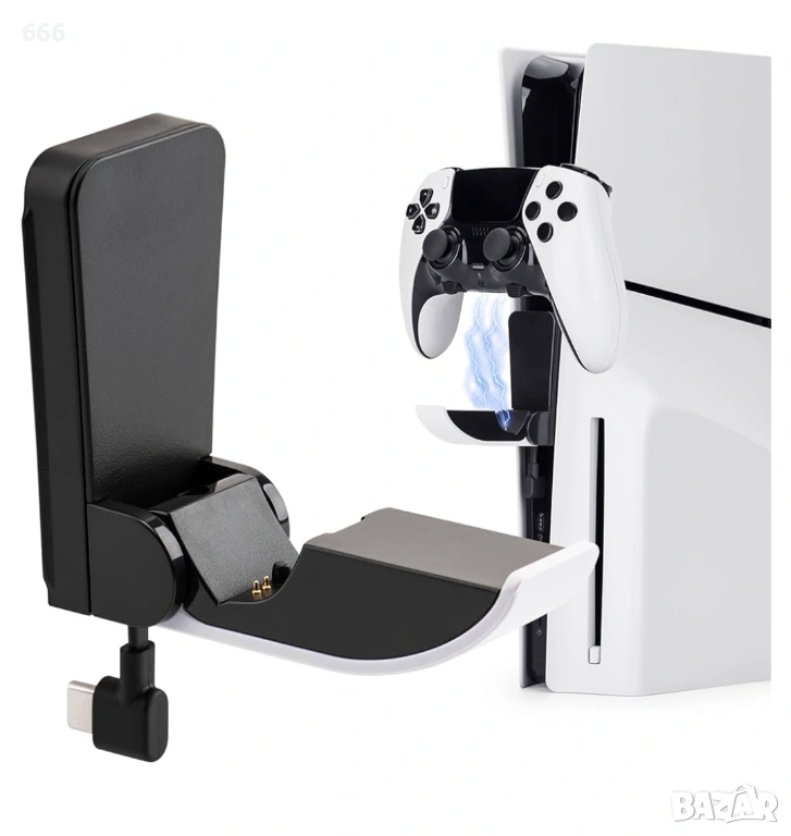 NiTHO мини зарядно за PS5 и PS5 Edge контролери, сгъваема стойка за зареждане, снимка 1