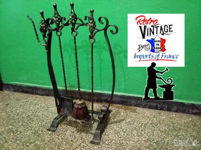 Прибори за камина от ковано желязо, снимка 1