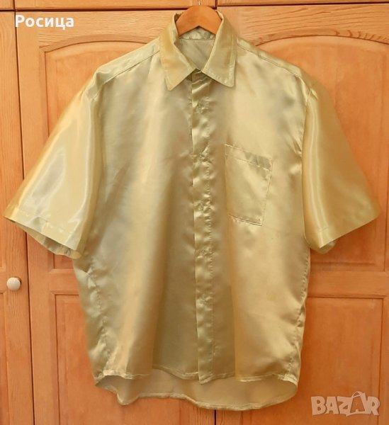 Официална риза от сатен, размер L, ръкав къс - 3/4, снимка 1