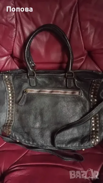 "Vera Pelle" чанта естествена кожа производство Италия, снимка 1