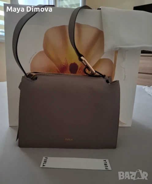 Furla Кожена чанта през рамо Nuvola, снимка 1