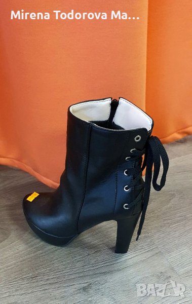 Боти с цип и връзки 39 номер, снимка 1