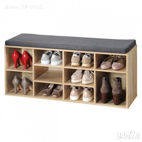 Немски шкаф за обувки с възглавница за сядане, снимка 1