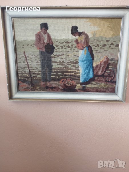 Стар гоблен- едър бод, снимка 1