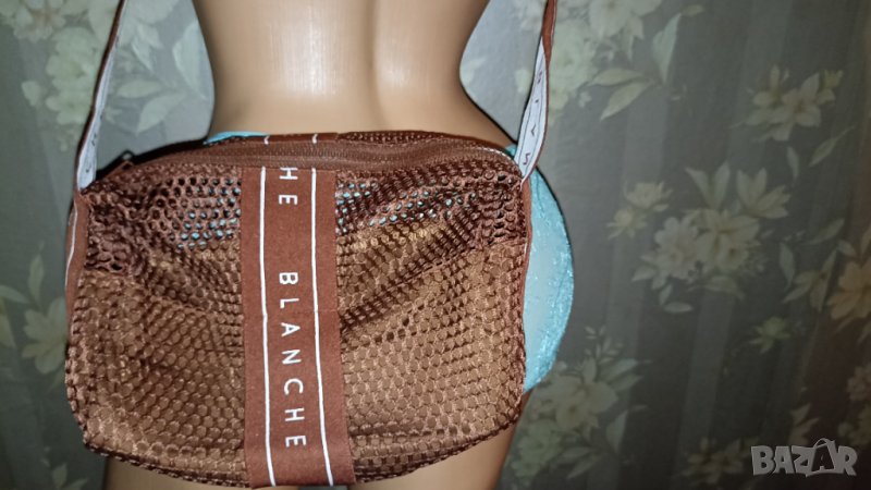 Blanche-Нова ефектна дамска чанта с перфорации/ мрежа в кафяво, снимка 1