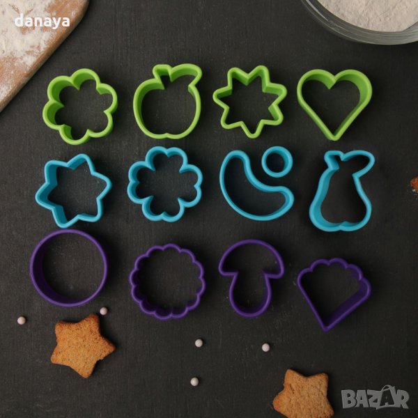 2443 Комплект формички за сладки Плодове и цветя, 13 броя, снимка 1