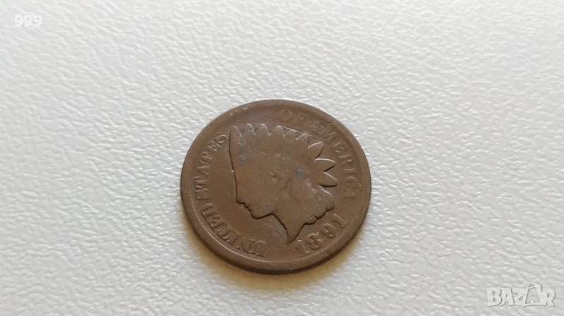 1 цент 1891 САЩ - Индианска глава, снимка 1