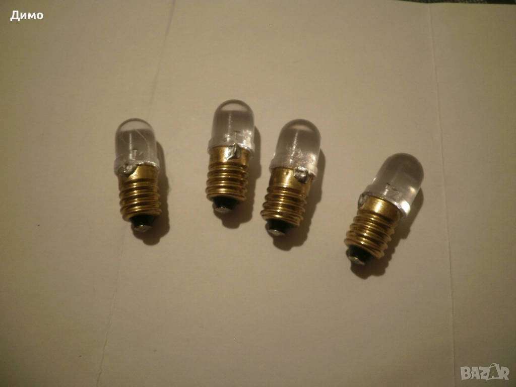 LED Е10 крушки- 5,5 до 20V захранване, снимка 1
