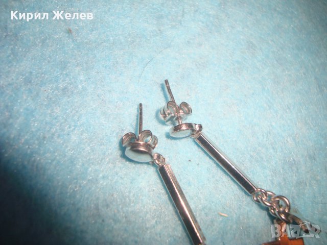 СРЕБЪРНИ АРТ ОБЕЦИ с КРЪСТЧЕТА СРЕБРО 925 с БЯЛА и ЖЪЛТА ПОЗЛАТА  НЕЖНИ КРАСИВИ 25624, снимка 6 - Обеци - 35760035