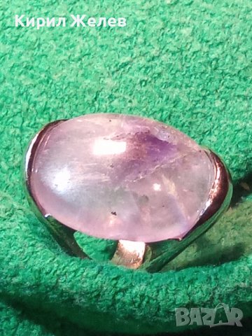 ПОСРЕБРЕН ФЕШЪН АРТ ПРЪСТЕН с НАТУРАЛЕН ЮВЕЛИРНО ШЛИФОВАН КАМЪК - АМЕТИСТ 26606, снимка 3 - Пръстени - 36393176