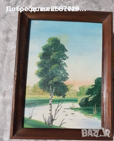  картини ГРАДСКИ ПЕЙЗАЖ - картина с дървена рамка, рози, птици, цветя, маслени бои, снимка 14 - Картини - 28955873