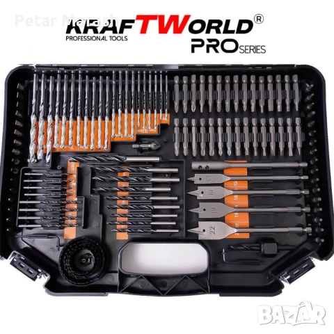 Комплект битове и свредла kraftworld – 246 части в куфар | HSS + дърво + зидария, снимка 5 - Други инструменти - 52303719