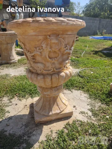 Бетонна кашпа в римски стил, снимка 2 - Декорация за дома - 46019474