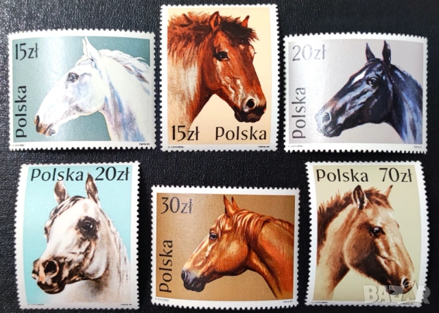 Полша, 1989 г. - лот марки на теми коне, кучета, икони, религия, изкуство