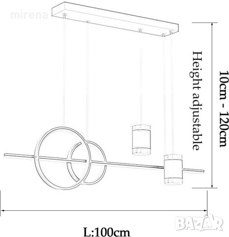 Полилей лампи за трапезария, маса за хранене, LED лед, димируема с дистанционно управление, снимка 8 - Лампи за таван - 41292822