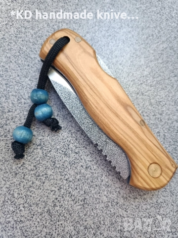 Сгъваем нож ръчно изработен от N690co стомана + ПОДАРЪК кания, снимка 4 - Ножове - 51446528