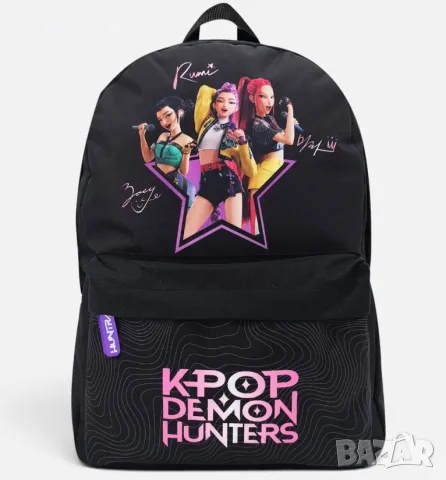 Ученическа раница  K-POP черна за основно училище,  31x17x41 cm