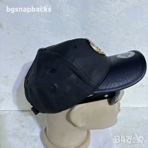Versace шапка Версаче с кожена козирка и черен камуфлаж shapka versace, снимка 3 - Шапки - 49895580